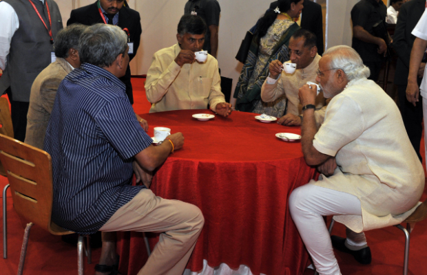 Modi coffee with Chandrababu Modi coffee with Chandrababu