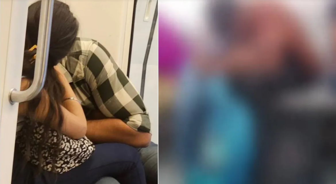 couple romance in Hyderabad Metro