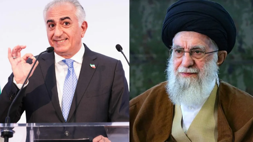 Iranian Crown Prince reza Pahlavi and Khamenei