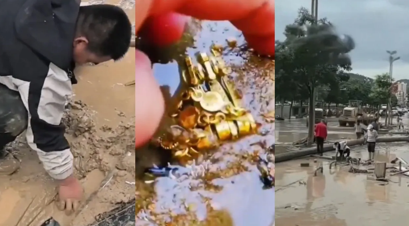 Gold China floods