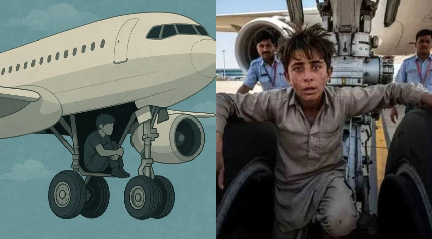 Afghan boy landing gear
